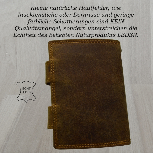 Wild Wasser Büffel Leder Wild Lederbörse Geldbörse Portmonnaie mit Hosenkette